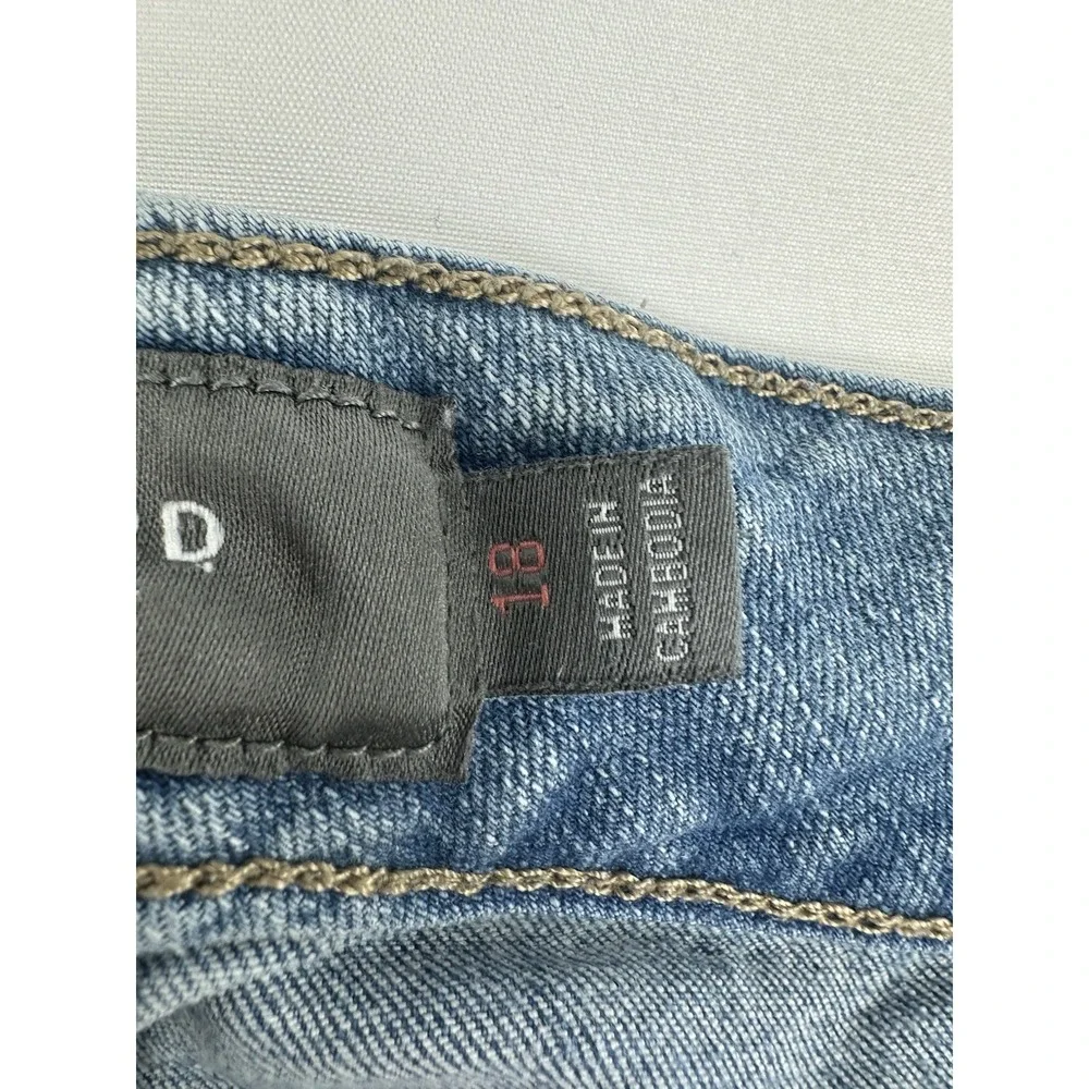 Torrid Bermuda Shorts Women's 18 Blue Distressed Jean Denim